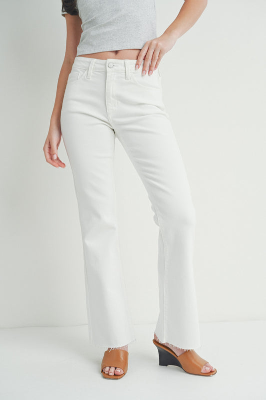 White Mid Rise Classic Flare