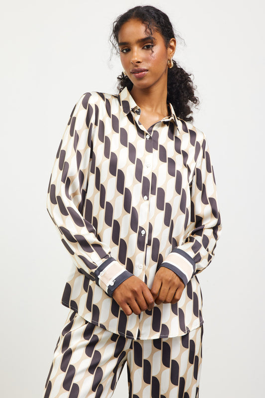 Printed Button Down Top