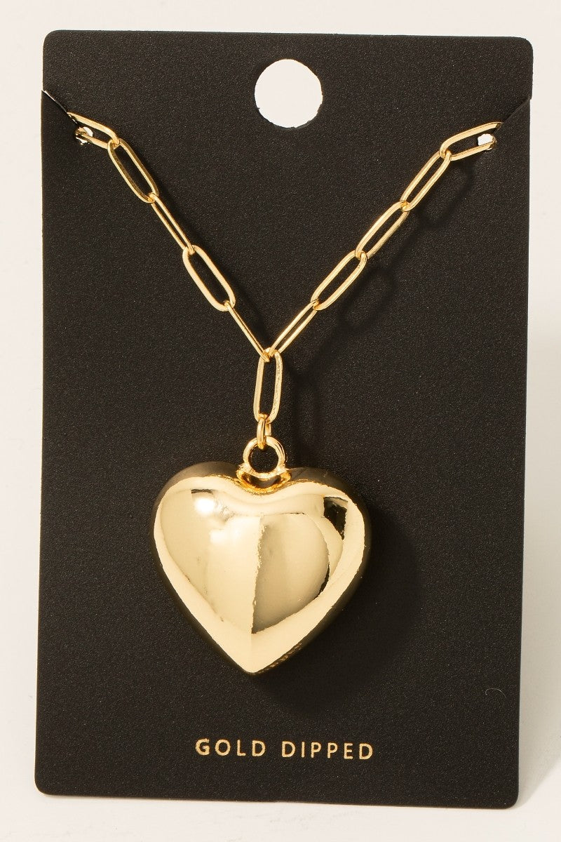Large Puffy Heart Necklace