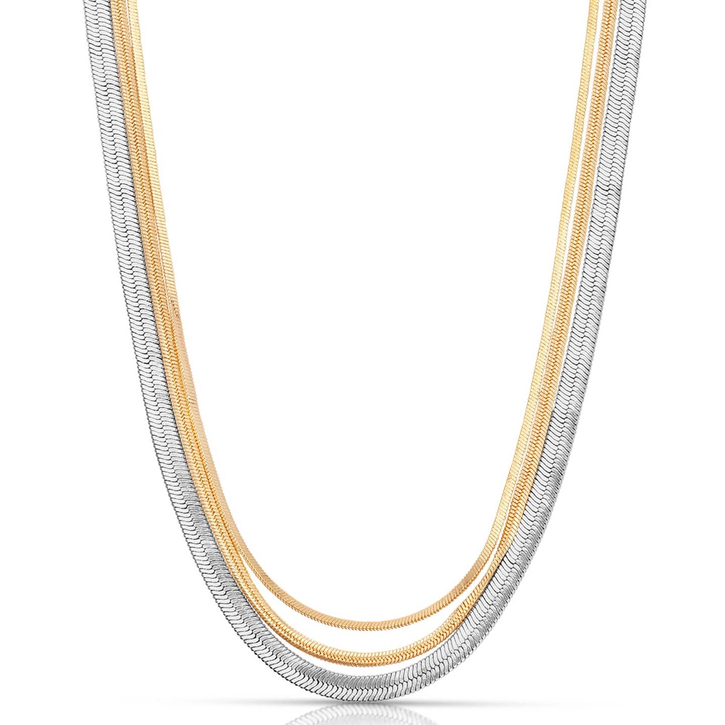 Mixed Metal Strands Necklace
