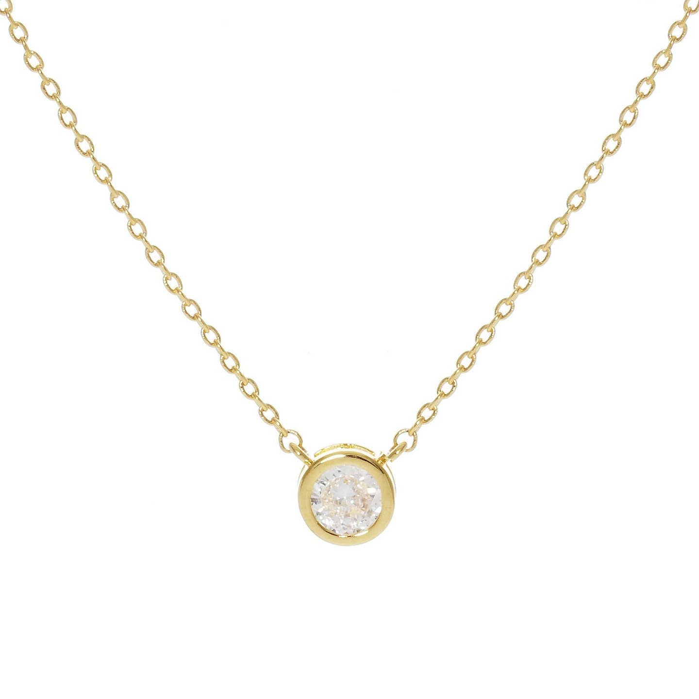 Gold Plated Brilliant Cut Necklace