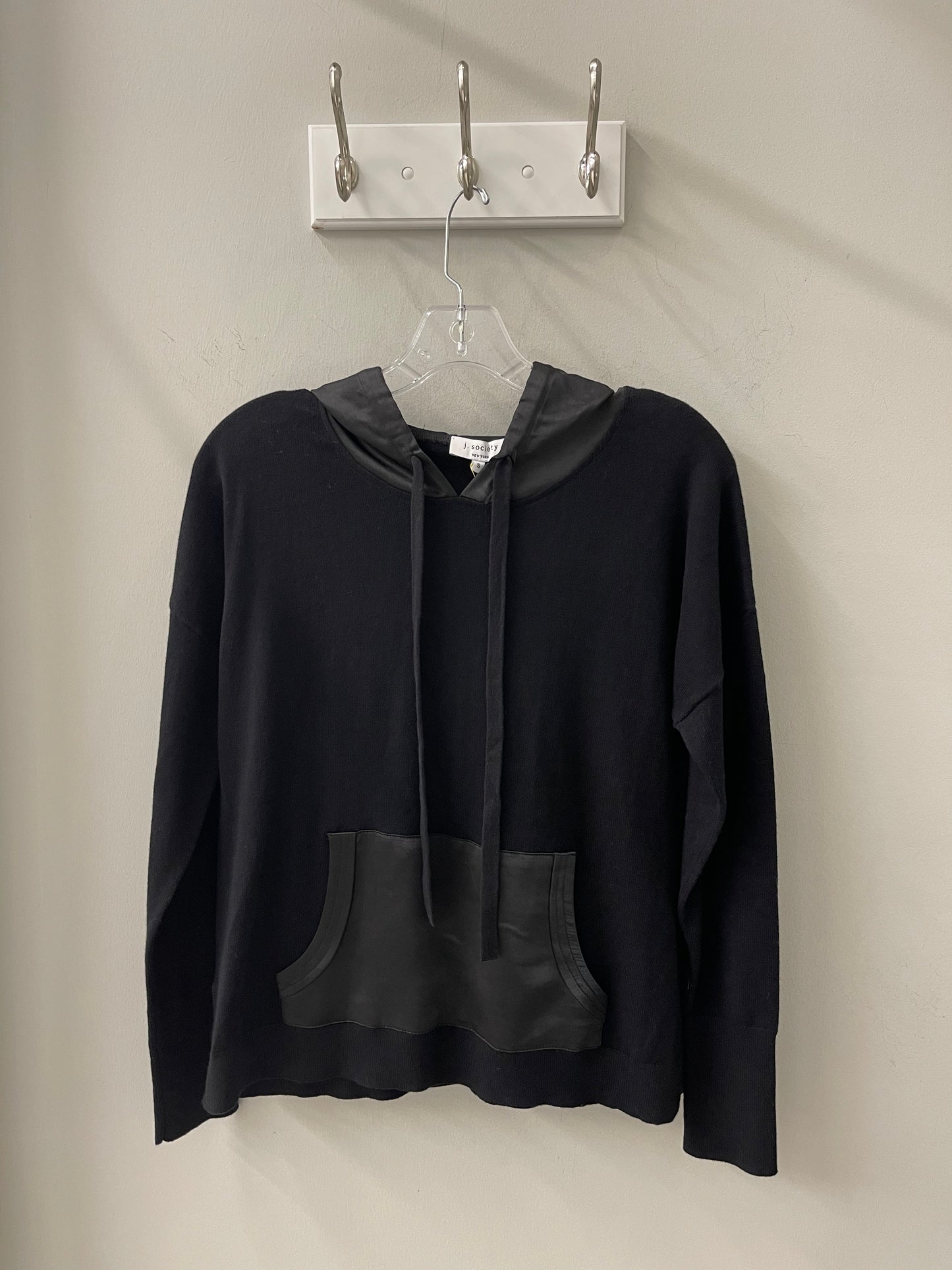 Satin Pocket Hoodie Black