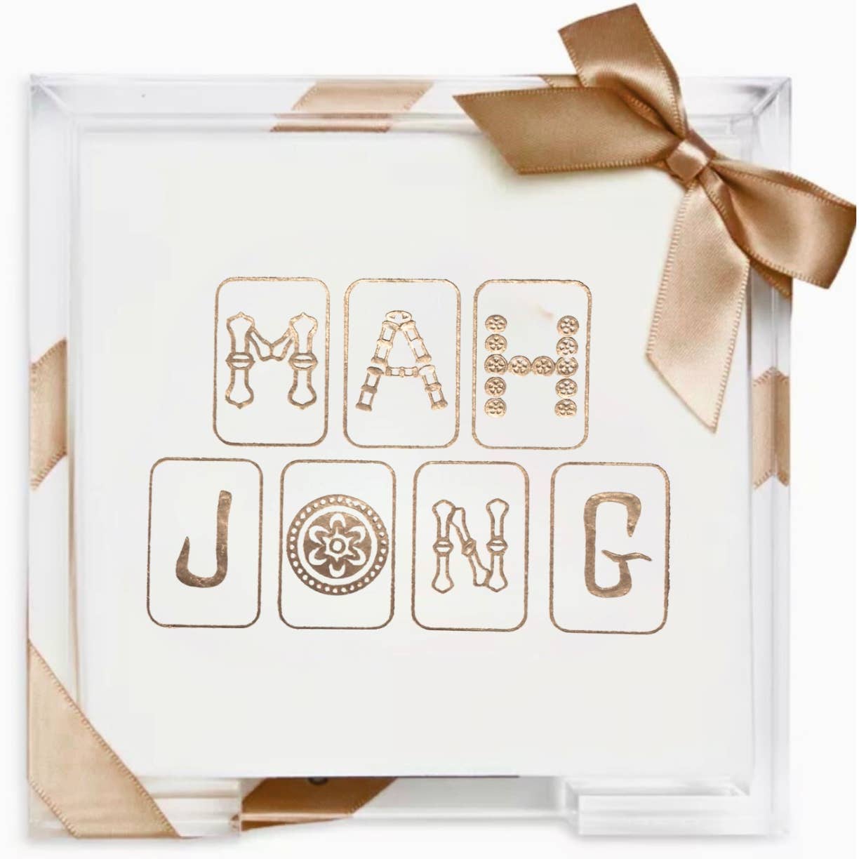 Acrylic Cocktail Napkin Holder Mah Jong