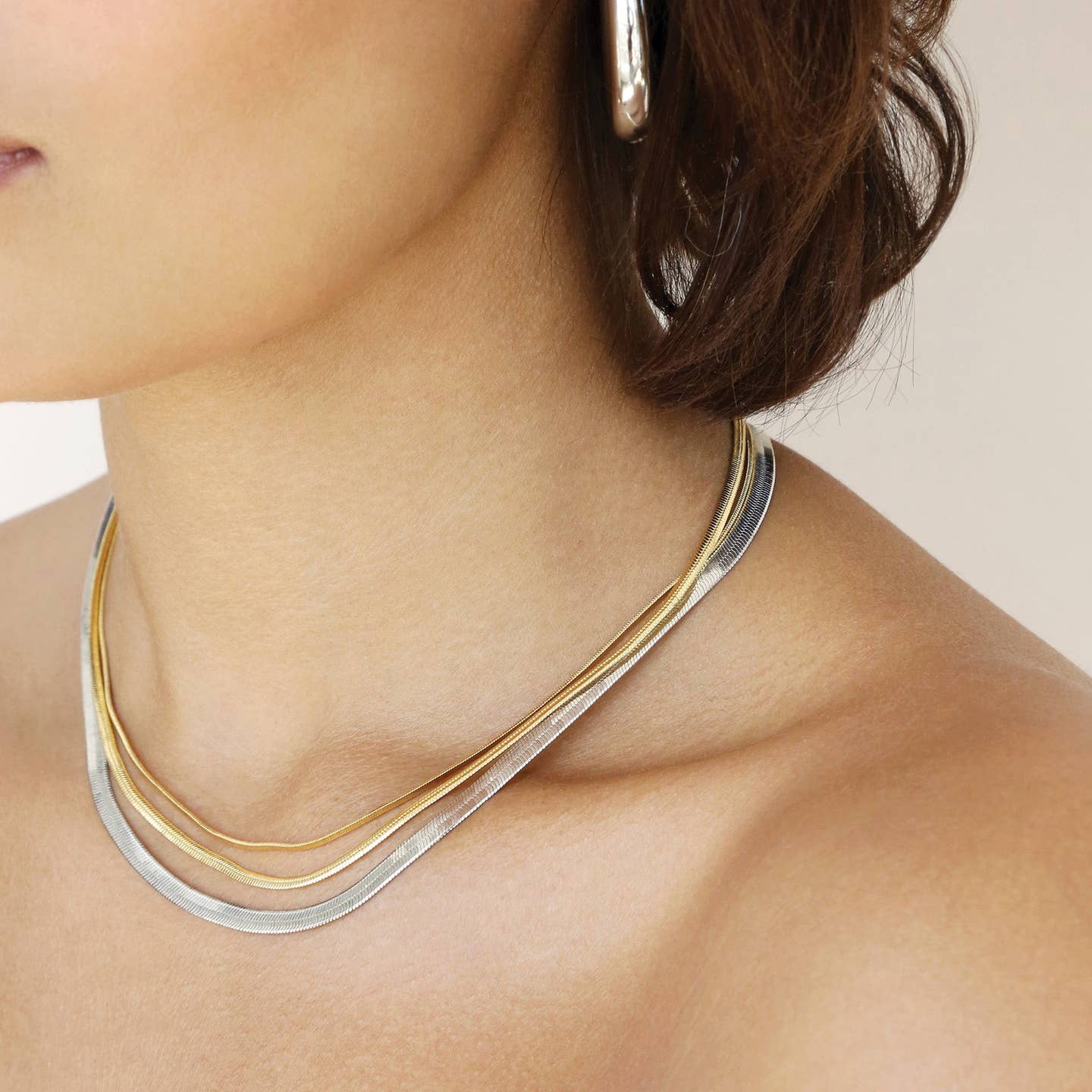 Mixed Metal Strands Necklace