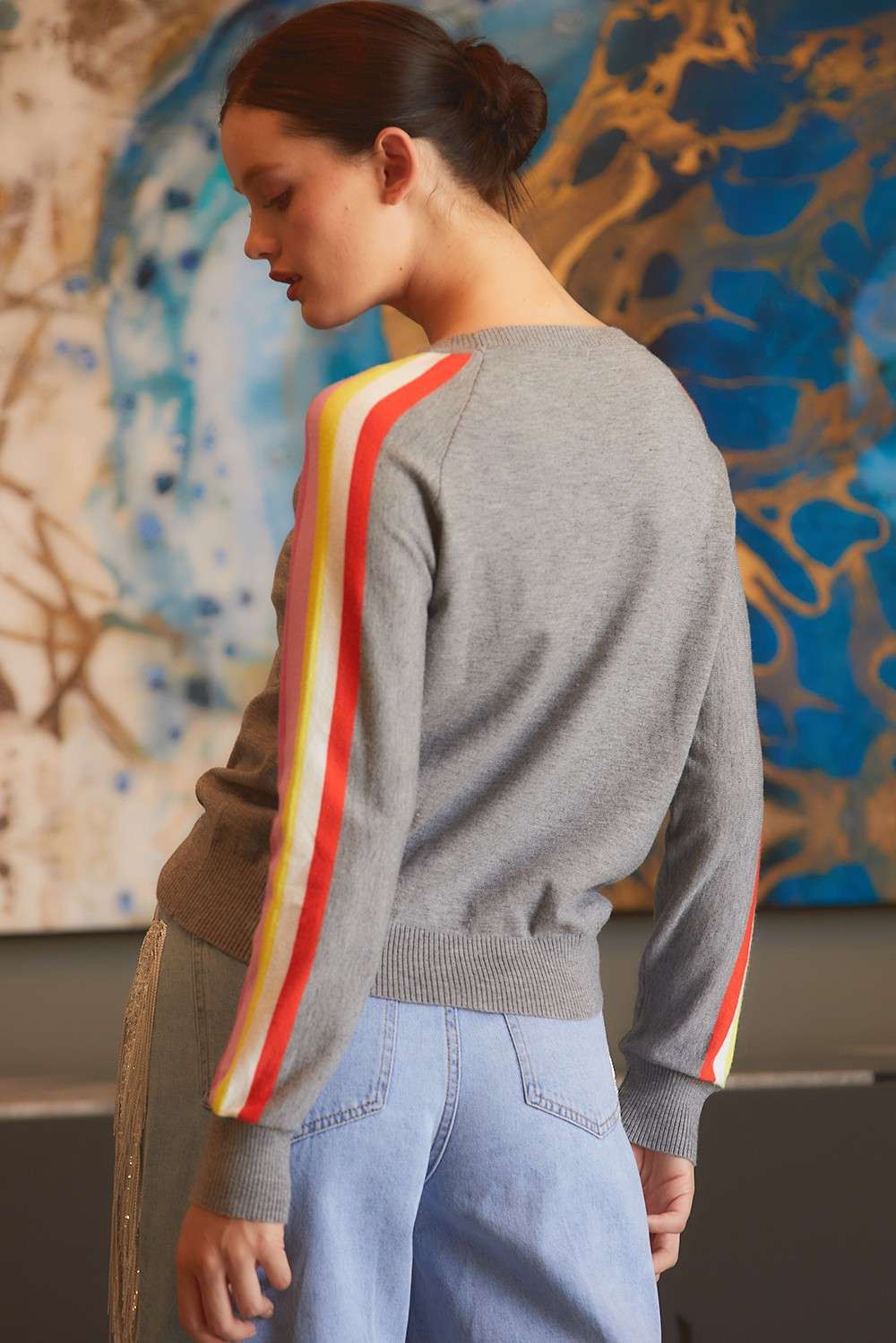 Color Block Sleeve Sweater