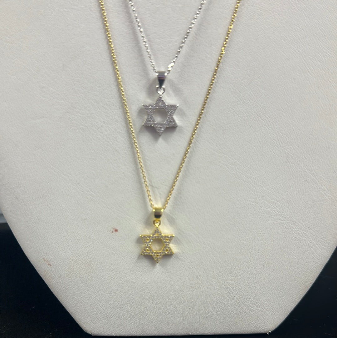 Gold Plated Star Of David Necklace