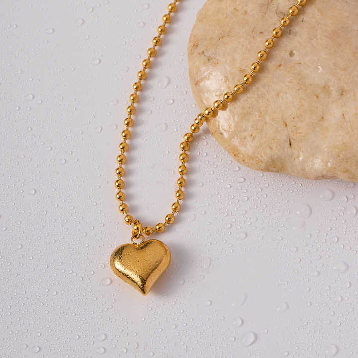 18K Gold Plated Small Puffy Heart