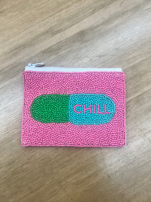 Chill Pill Beaded Pouch