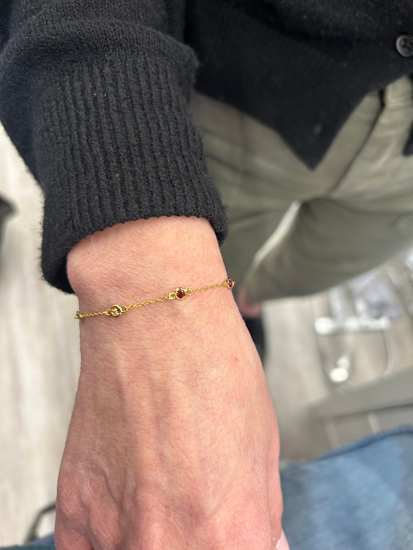 Single Rainbow Stone Bracelet