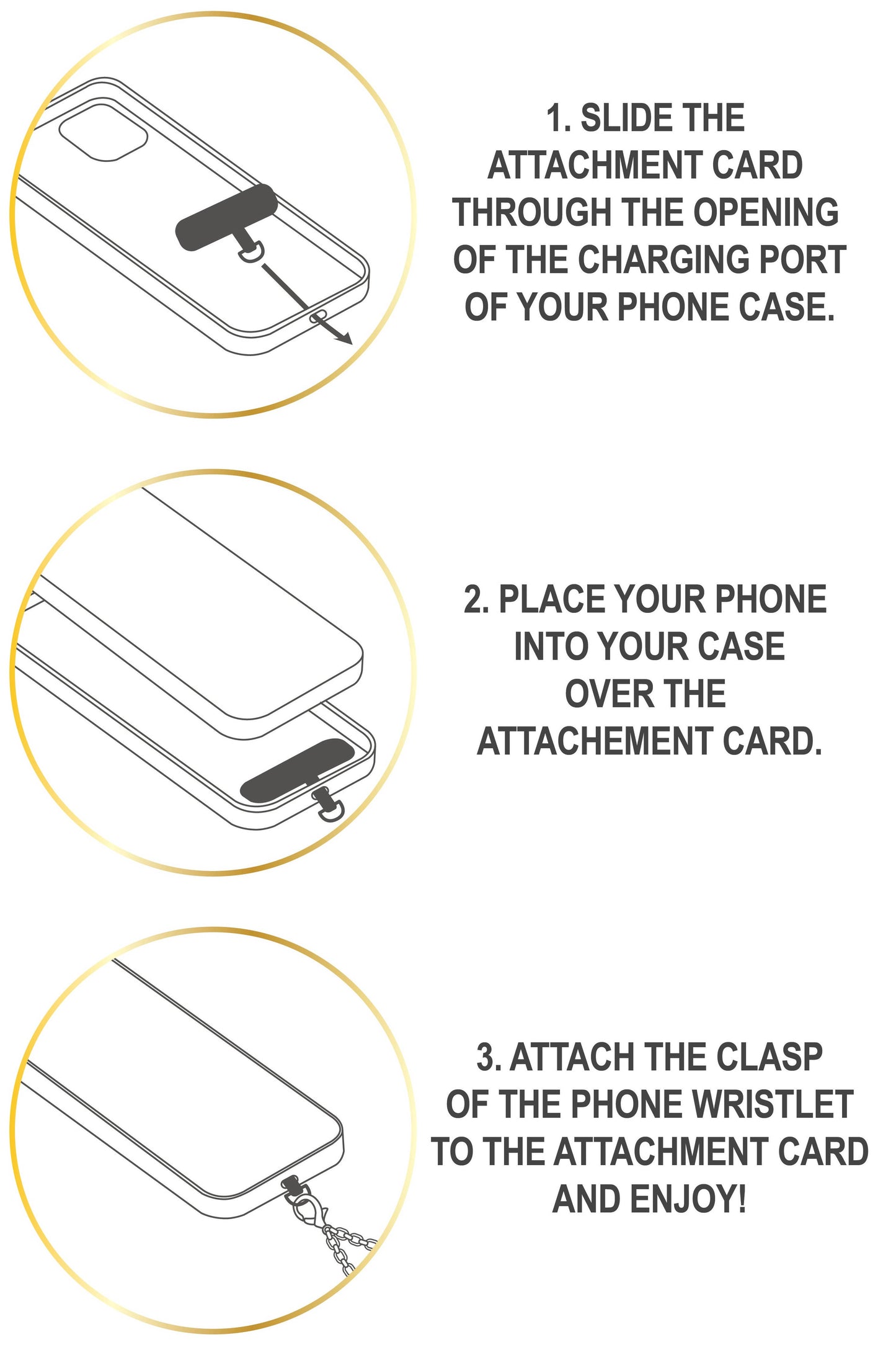 Elise Golden Phone Charm