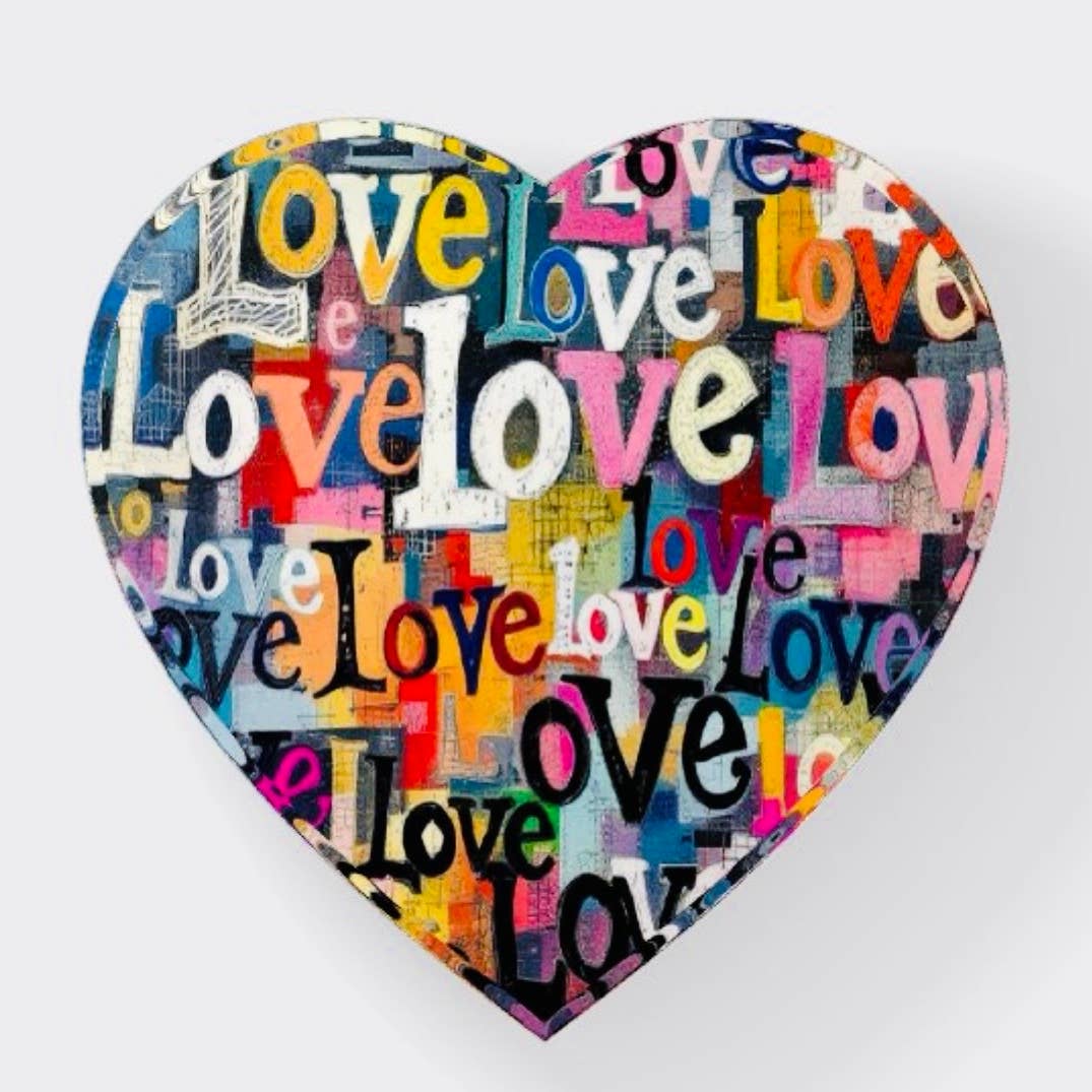 Love Collage Heart Paperweight