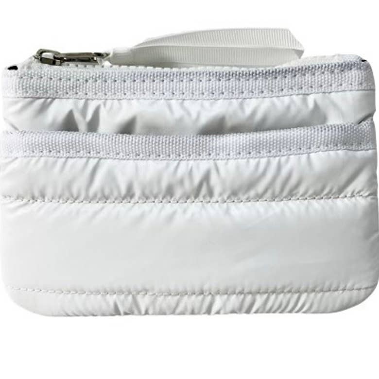 The Lexie Keychain Puffer Wallet in White