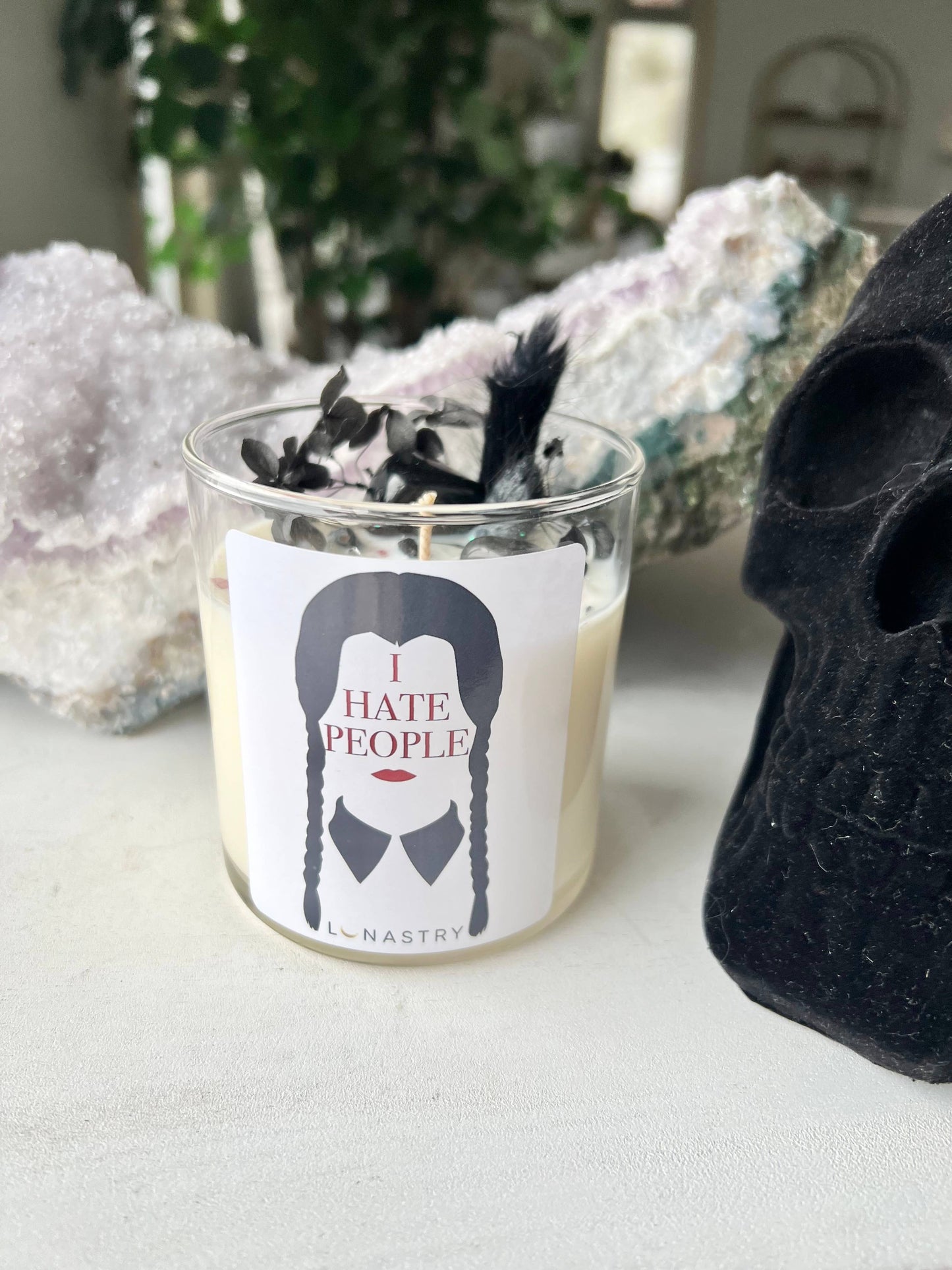Wednesday Addams I hate people candle