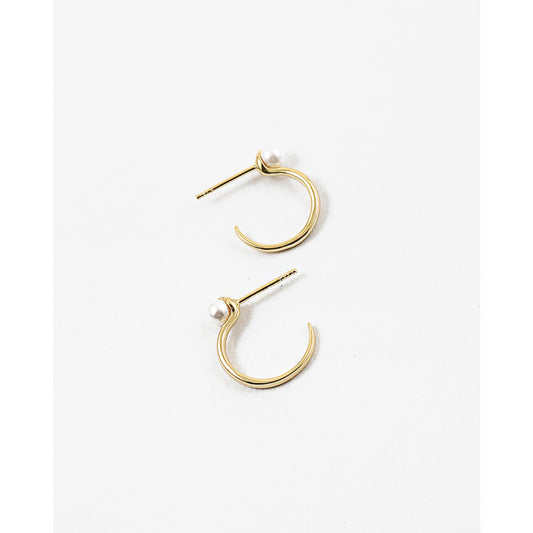 Gold Pearl Hoop