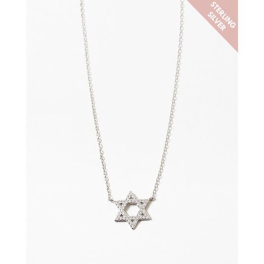CZ Sterling Star Of David