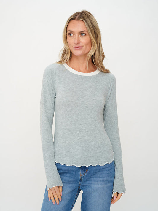 Lea Layered Tee Heather Gray