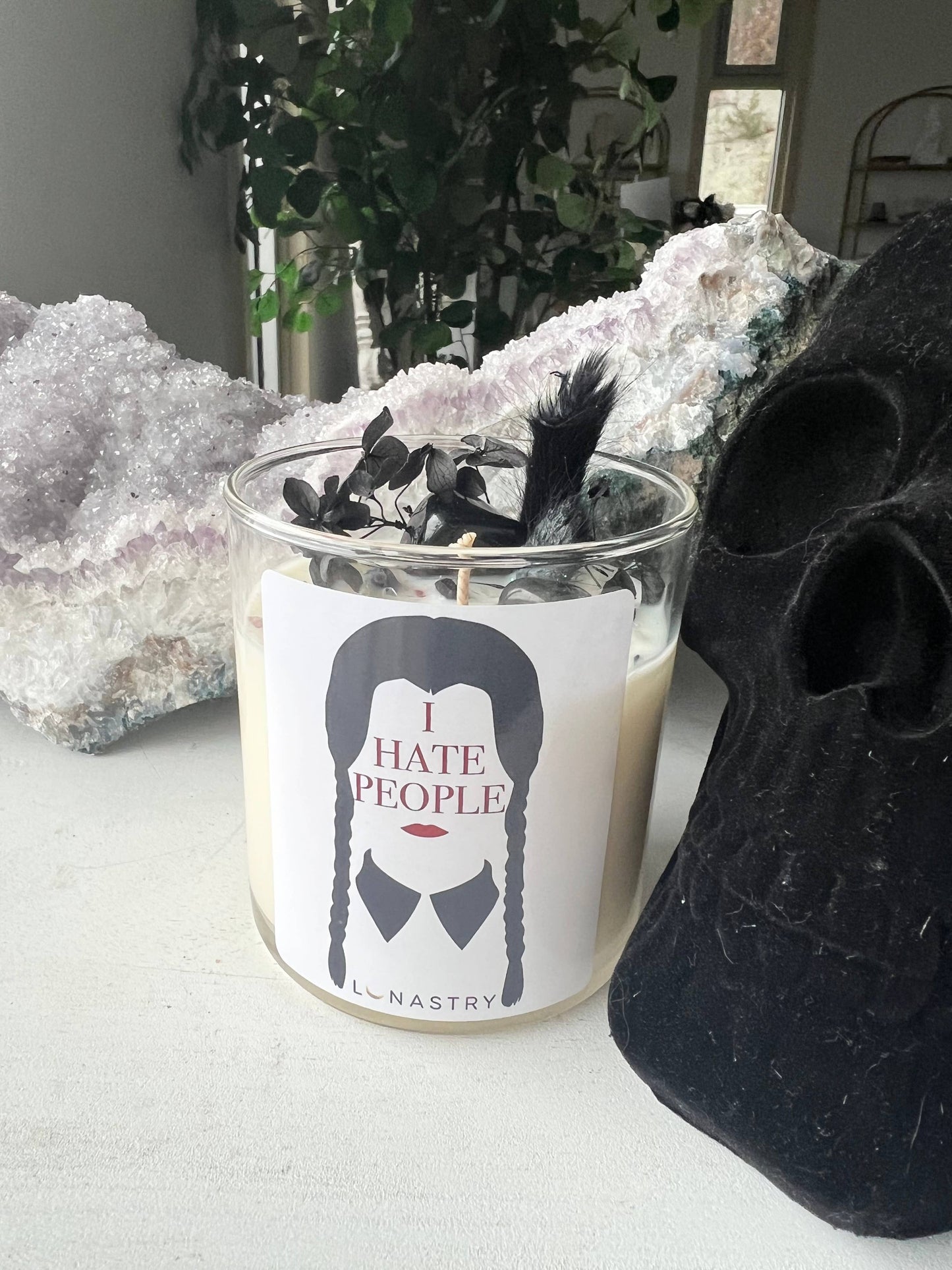 Wednesday Addams I hate people candle