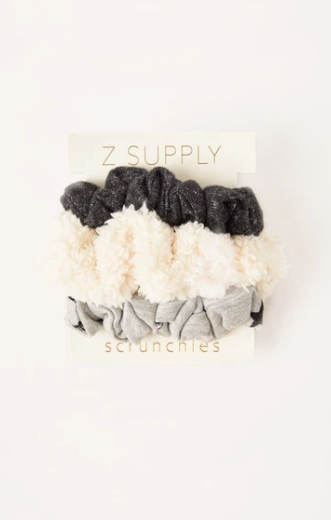 3 Pack Of Scrunchies In Heather Grey