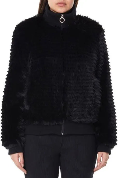 Faux Fur Jacket Black