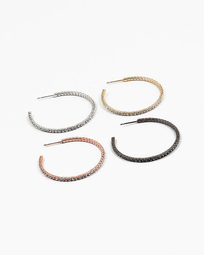 Rhinestone Hoops Large