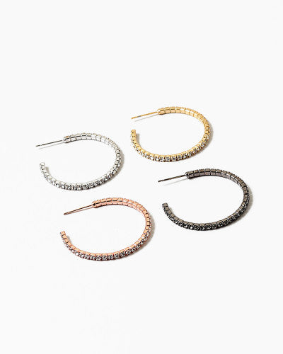 Rhinestone Hoops Small