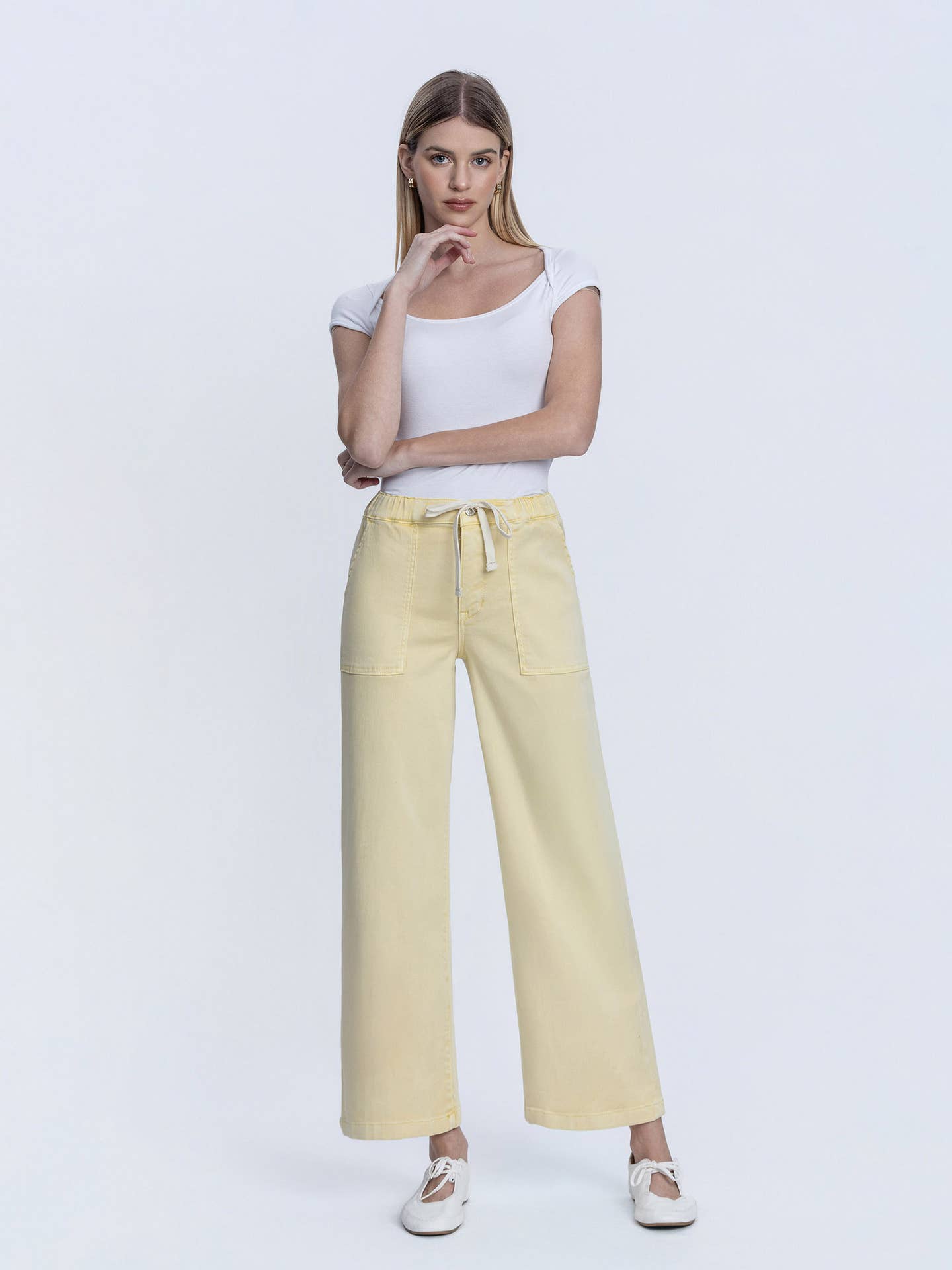 Drawstring Baggy Jean in Sunshine