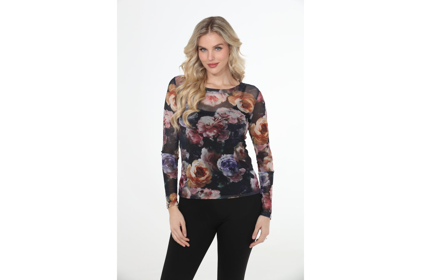 Floral Mesh Long Sleeve