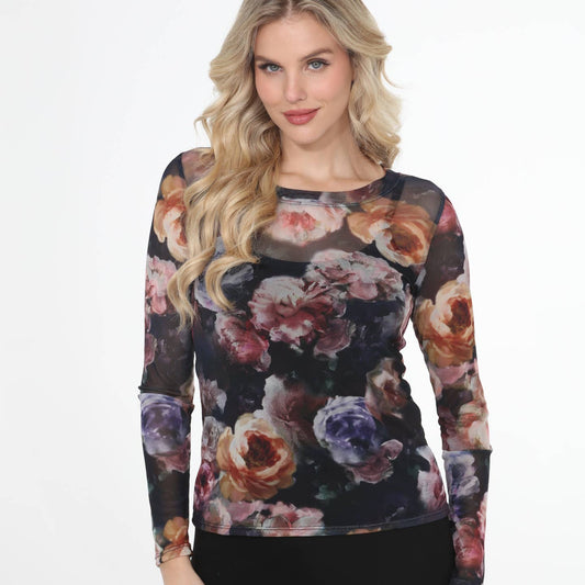 Floral Mesh Long Sleeve