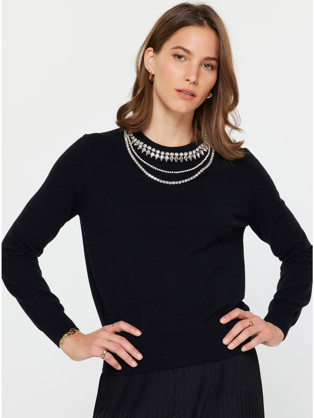 Jewel Detail Knit Sweater