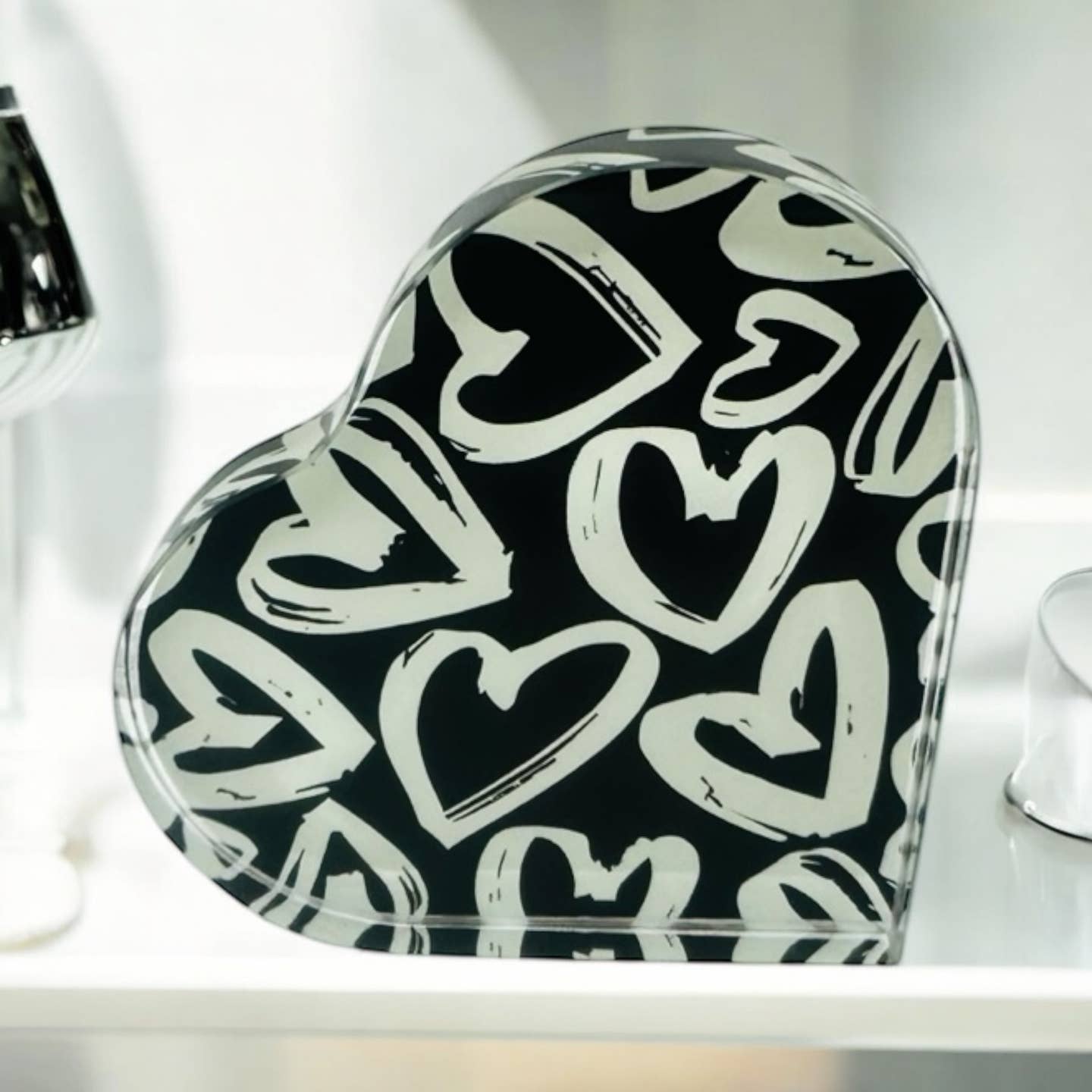 Crystal Hearts Paperweight