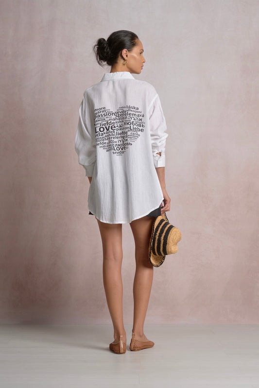 Heart Gauze Button Down