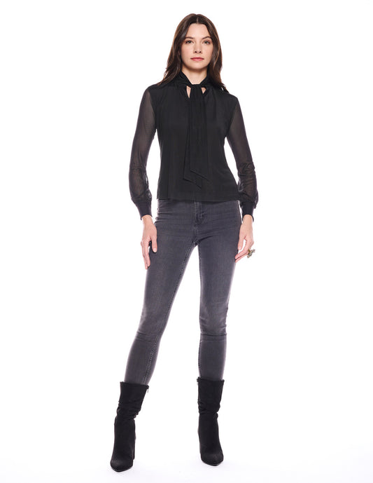 Black Mesh Aya Top