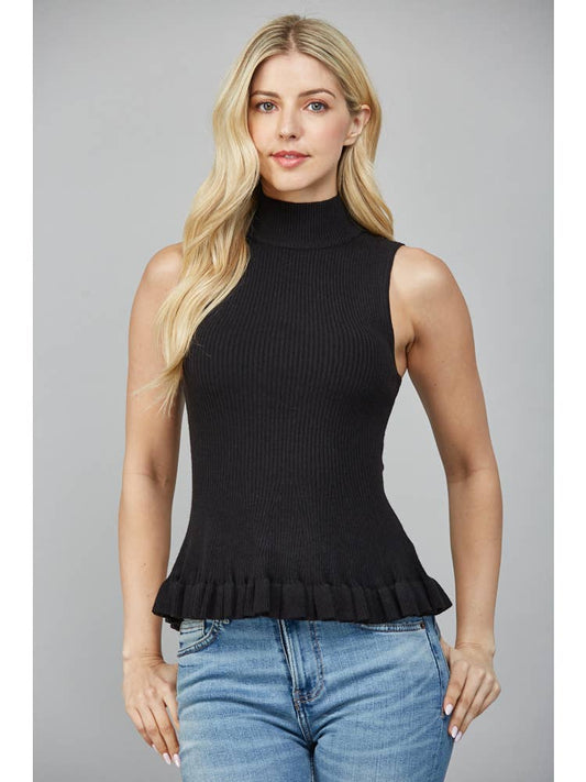 Mock Neck Peplum Top