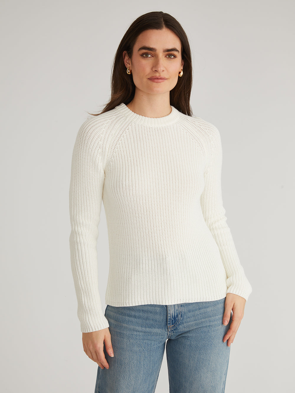 525 Jane Shaker Sweater Chalk