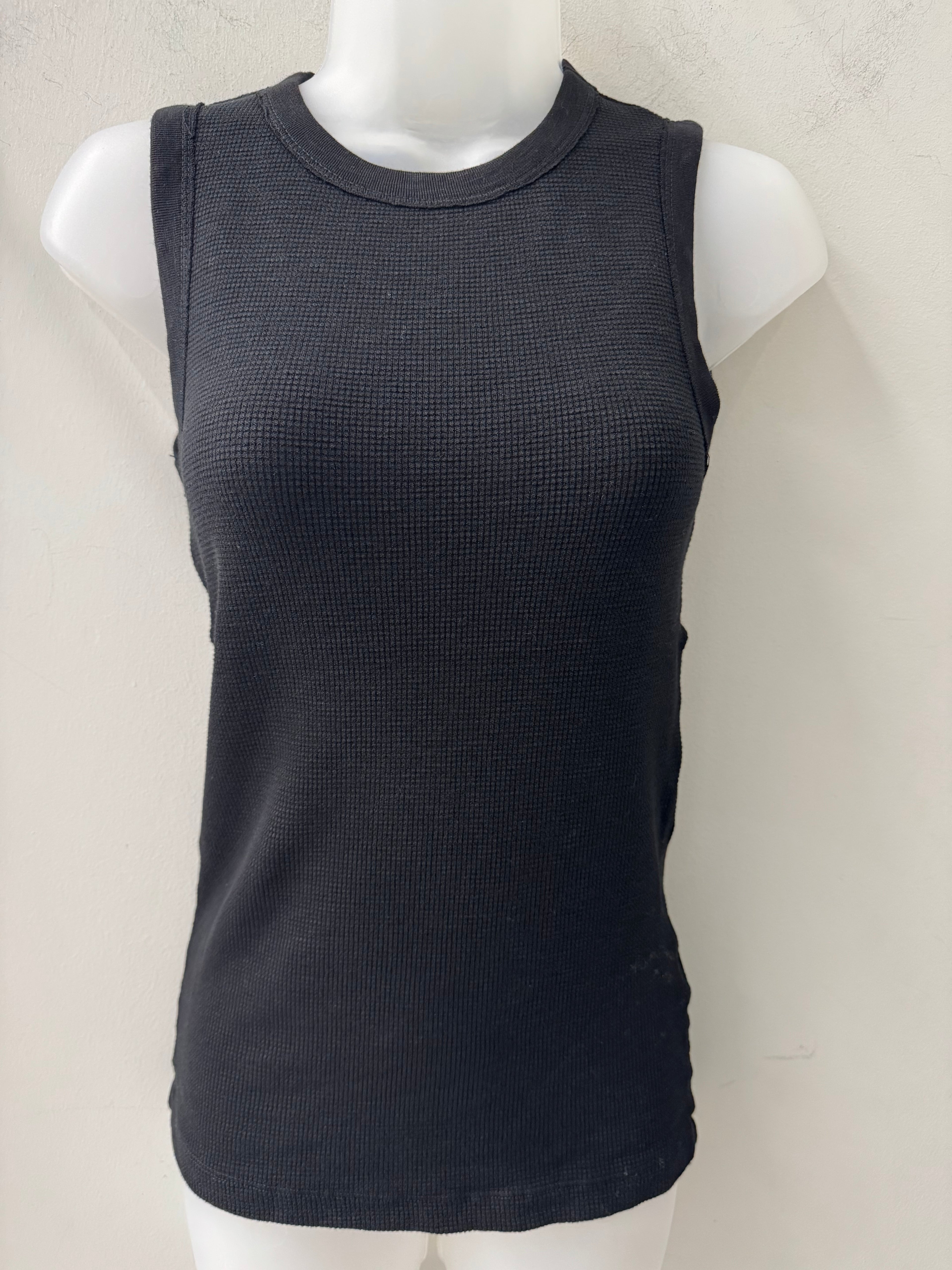 Crown Jewel Thermal Crew Tank Black