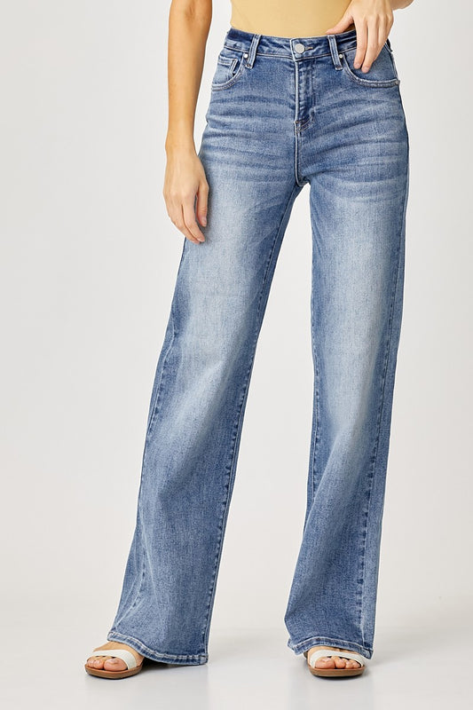 Brooke Mid Rise Wide Leg Jean