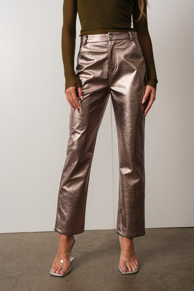Metallic Faux Leather Pant