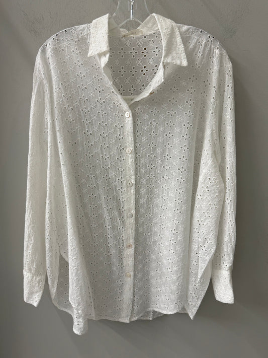 Eyelet Button Down Shirt