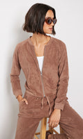 Mocha Terry Bomber Jacket