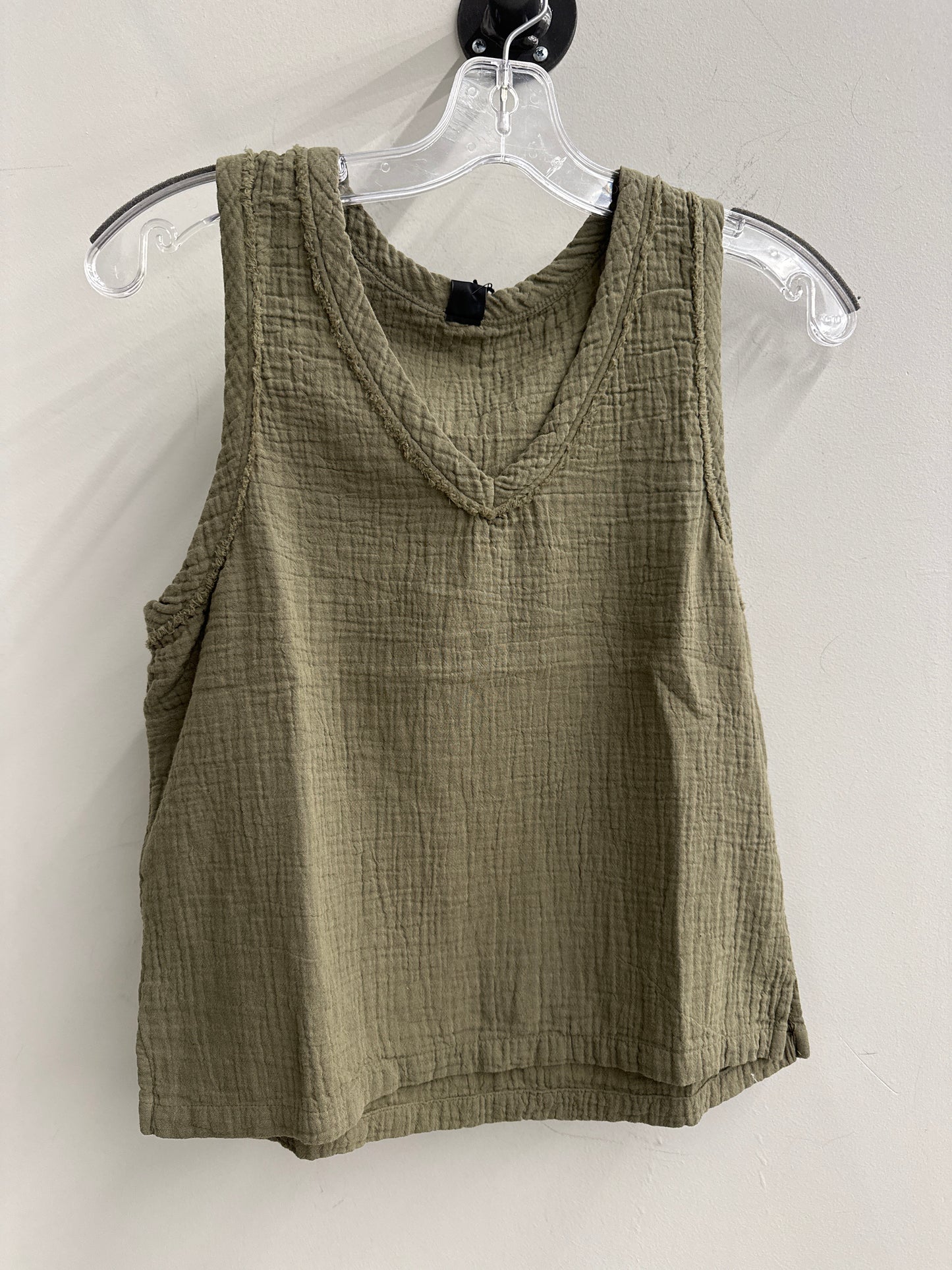 Gauze V-Neck Raw Edge Tank