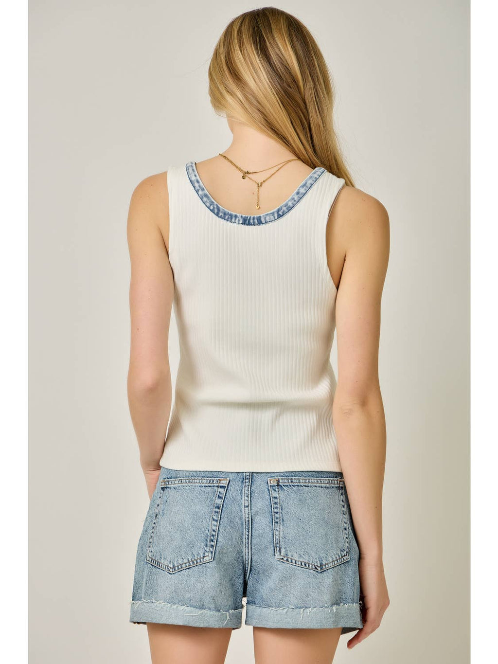 Denim Trim Henley