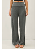 Fine Knit Fold Over Ribbed Pant