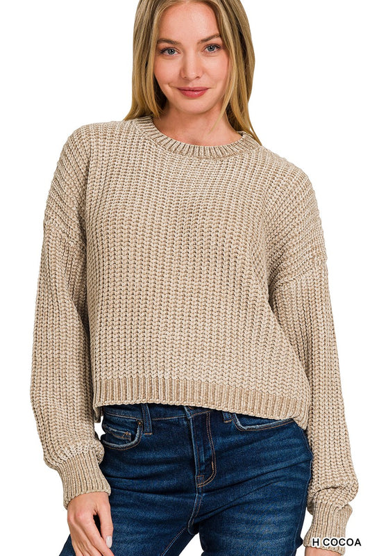 Chenille Sweater In Cocoa