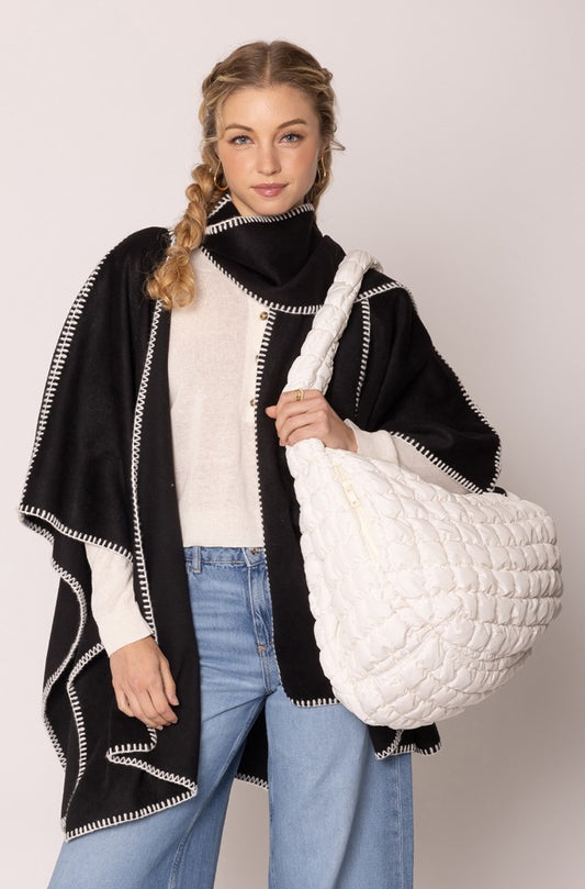 Oversized Quilted Crossbody Cream