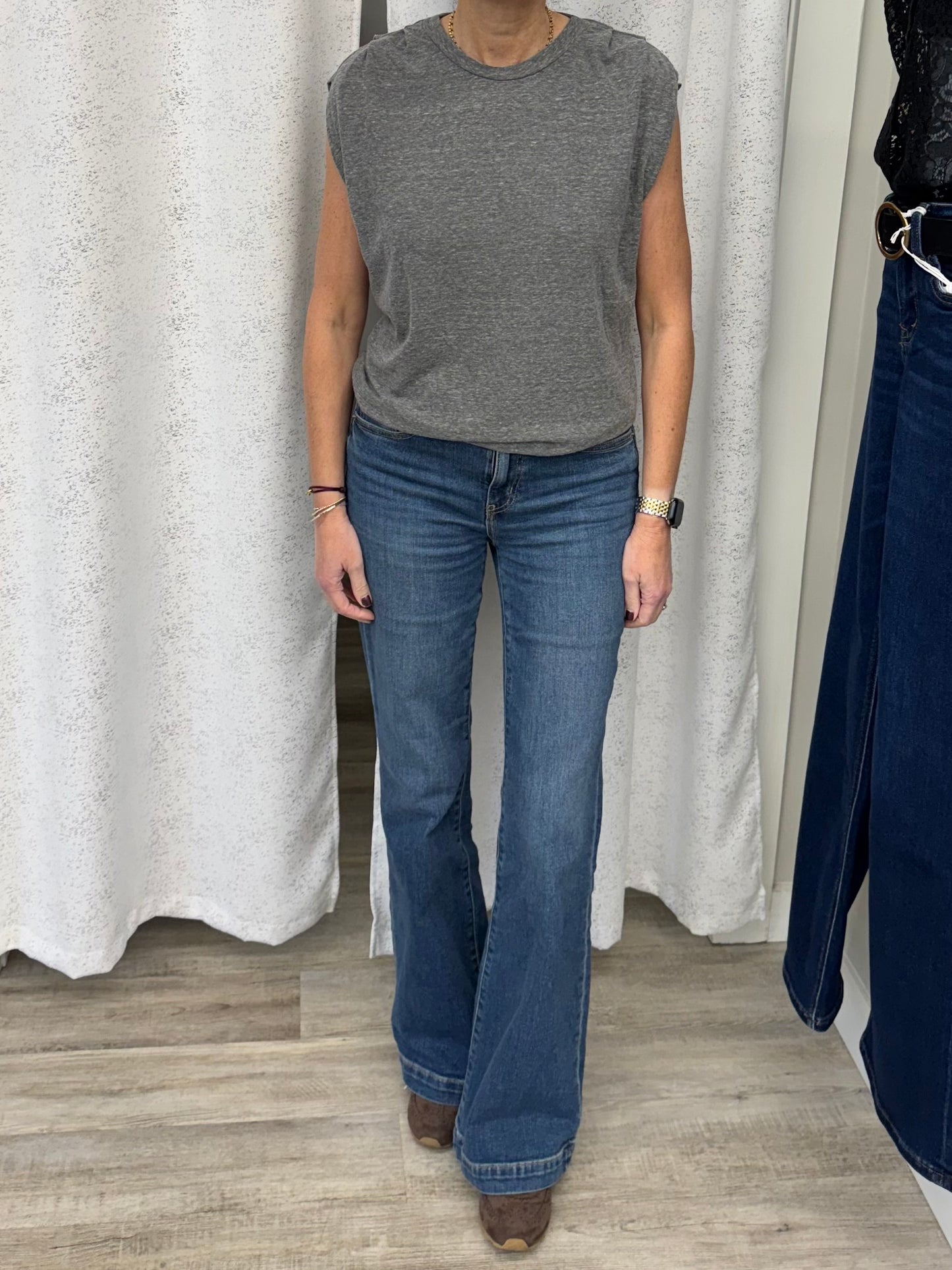 Michael Stars Luca Bubble Tee Charcoal