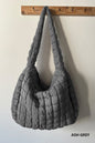 Oversized Quilted Crossbody Ash Gray