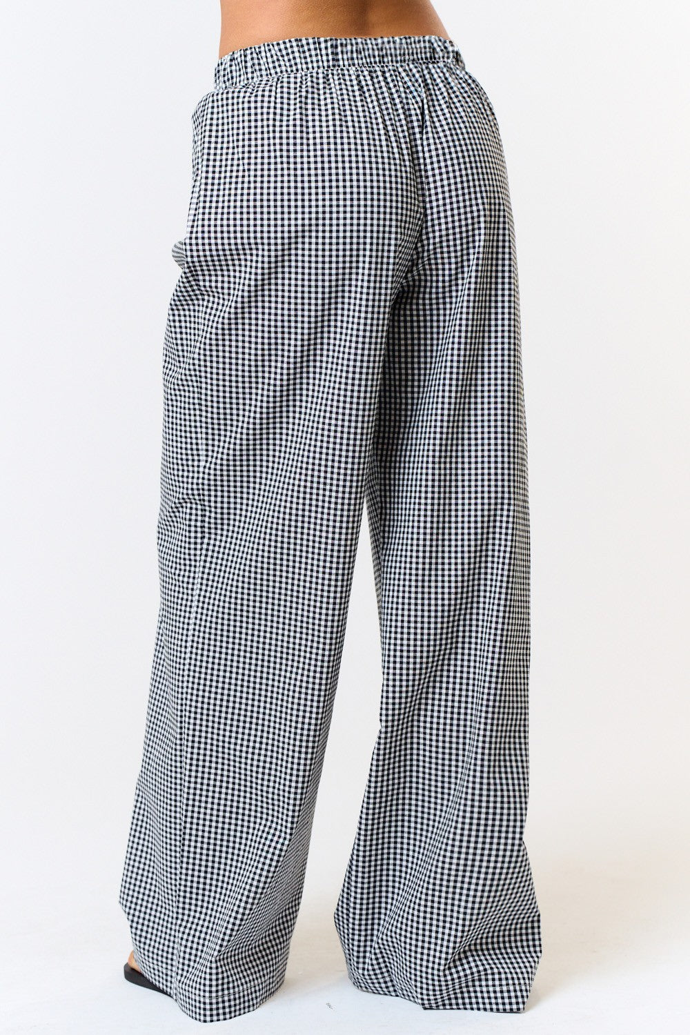 Gingham Plaid Boxer Pants Black/White