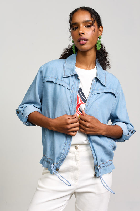 Washed Denim Tencel Jacket