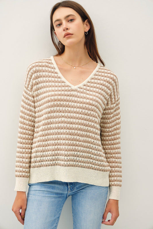 Crochet Striped Sweater