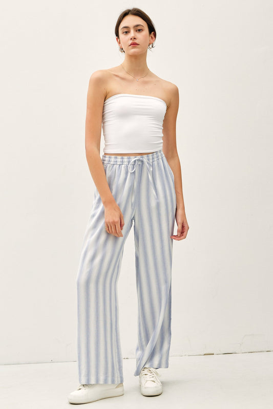 Chambray Striped Linen Pants